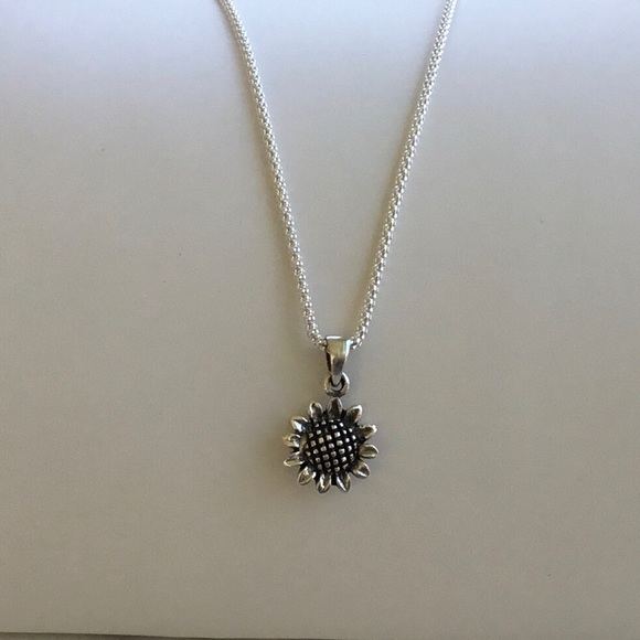 Sterling Silver Sunflower Necklace - Picture 9 of 15